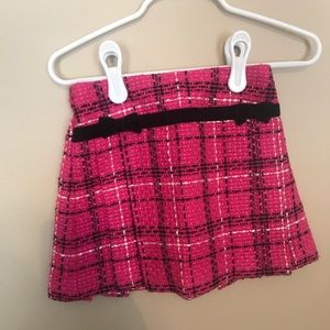 Plaid skirt w black bows 2T